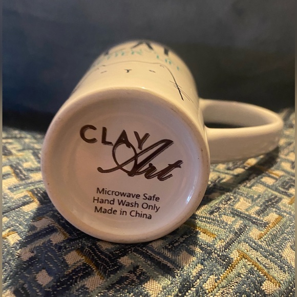 Clay Art 16 oz mug ‘I Work so My cat can Have a Better Life’ Ceramic tall - Picture 3 of 6